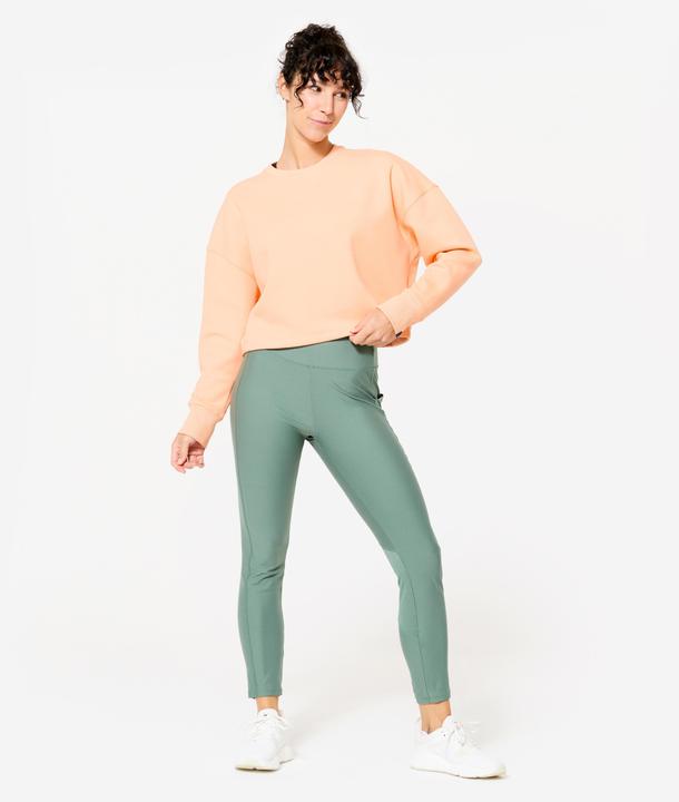 Actual product image Domyos Sweatshirt Crop Damen bequem dehnbar - pfirsich/orange (XL)