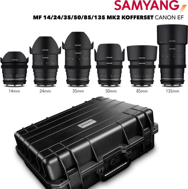 Image du produit Samyang MF 14/24/35/50/85/135 MK2 Kit valise VDSLR Canon EF (Canon EF)