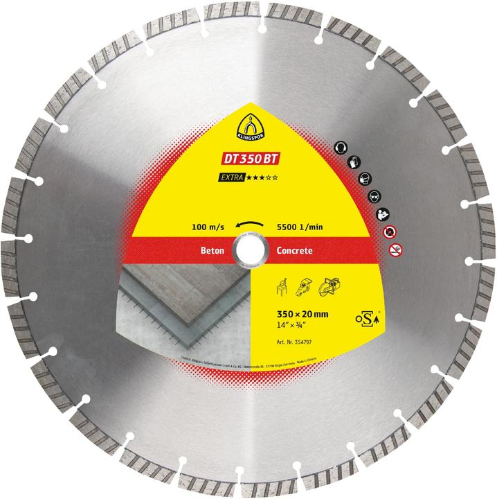Actual product image Klingspor DT 350 BT Extra - diamond blades 350 x 20 mm