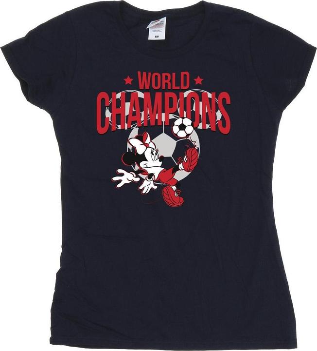 Actual product image Disney Womens/Ladies Minnie Mouse World Champions Cotton T-Shirt (XXL)