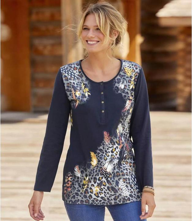 Produktbild Atlas For Women Tunika mit Druckknopfleiste und AnimalPrint (S)