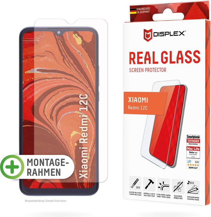Actual product image Displex Real Glass, 2D Panzerglas (1 Piece, Xiaomi Redmi 12C)