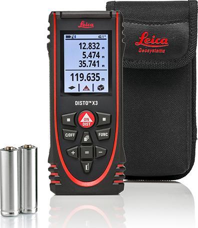 Leica Geosystems DISTO X3, Laser distance meter, ft, in, m, Black, Digital, IP65, Android, iOS (150 m, 635 nm)