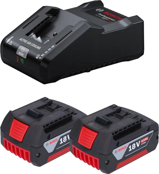 Produktbild Bosch Professional Bosch Starter Set 2x GBA 18 V / 4 Ah / 4000 mAh Li-Ion Akku ( 2x 1600Z00038 ) + GAL 18V-160 (18 V)
