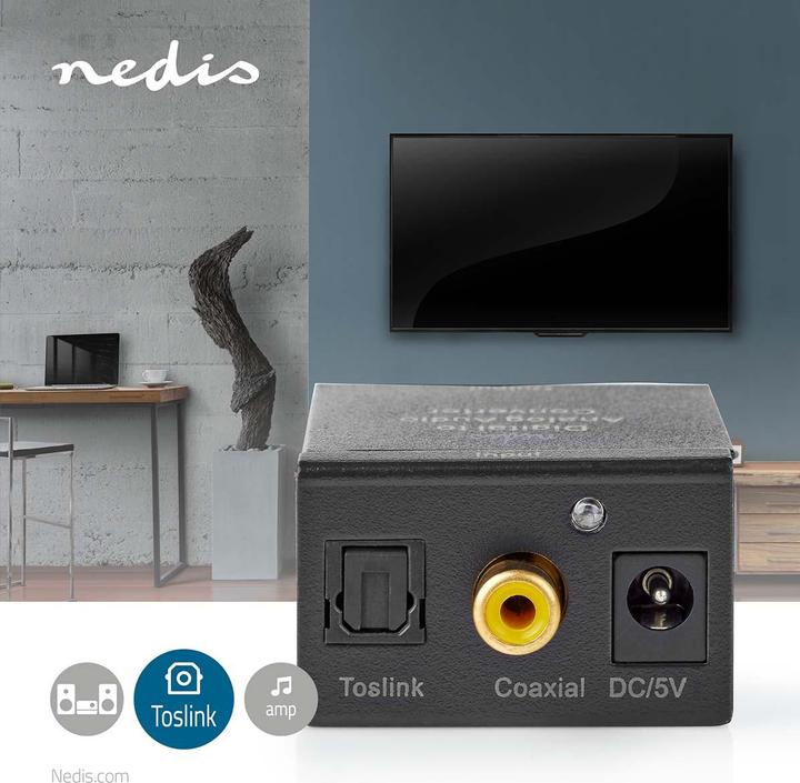 Produktbild Nedis Digital Audio Converter 1-Way Connection Input: 1x Digital RCA / 1x TosLink Connection Output: (0.05 m)
