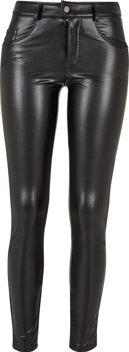 Urban Classics Ladies Mid Waist Synthetic Leather Pants
