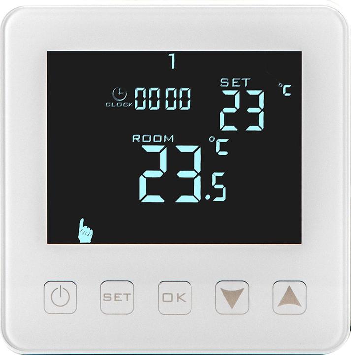 Produktbild Casativo Wand Thermostat für Fussbodenheizung, Touch-Tasten, LCD-Display, programmierbar, 4er-Set