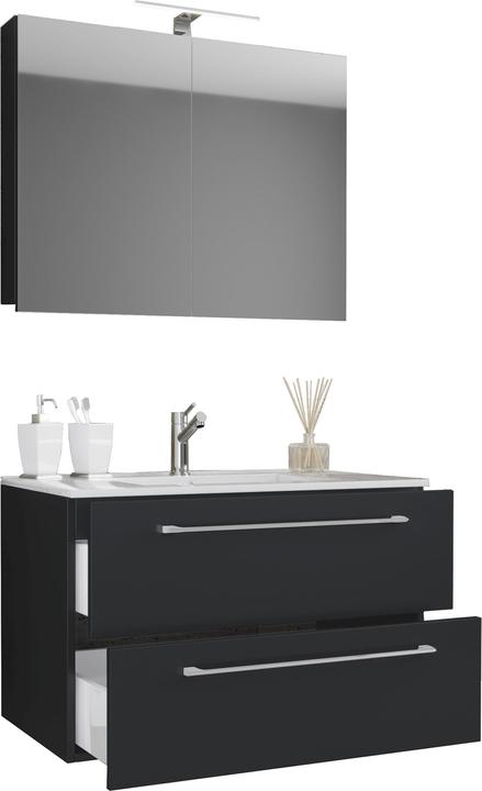Immagine prodotto VCM Lavabo 3 pezzi Lavabo Badinos 2 cassetti Armadio a specchio