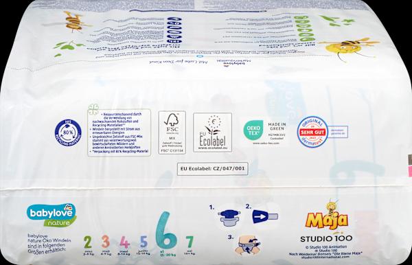 Produktbild dm babylove nature Windeln (Gr. 6, Tragepack, 27 Stück)