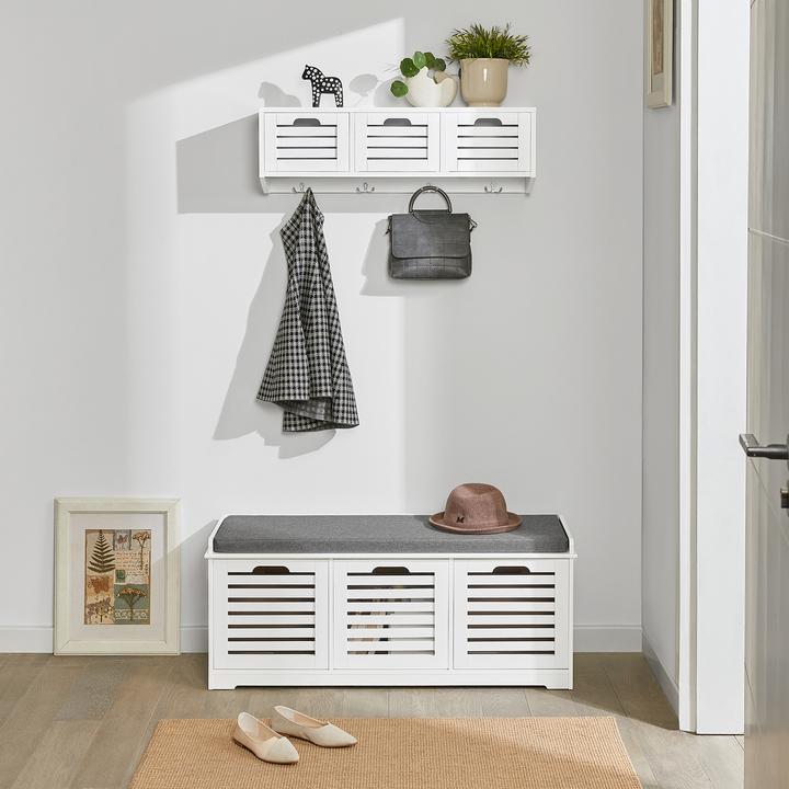 Image du produit SoBuy Schuhbank mit Sitzkissen (105 cm)