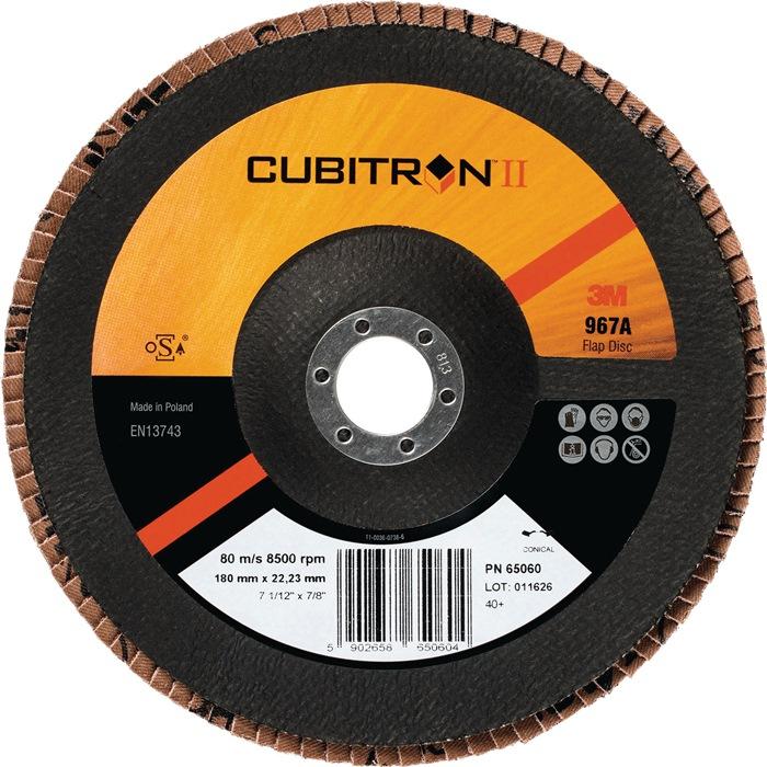 Image du produit 3M Roue à lamelles Cubitron™ II 967A Ø 125 mm Grain 80+ plat INOX Grain céramique CO (80+)