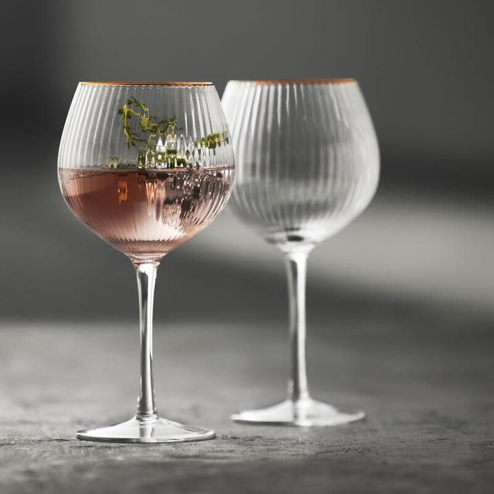 Actual product image Lyngby 65 cl - Glass - Clear/goulded edge (6.50 dl, 4 x, Gin glasses)
