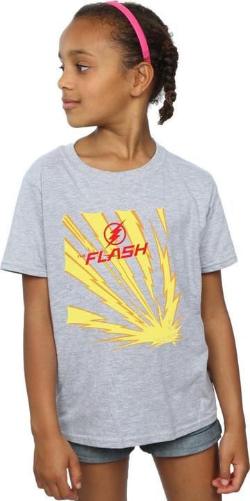 Actual product image Girls The Flash Lightning Bolts Cotton T-Shirt (140, 146)