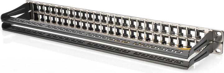 Produktbild Digitus Patch Panel Gehaeuse 1HE fuer Keystone Module 48-Port 48,3cm 19Zoll schwarz RAL 9005