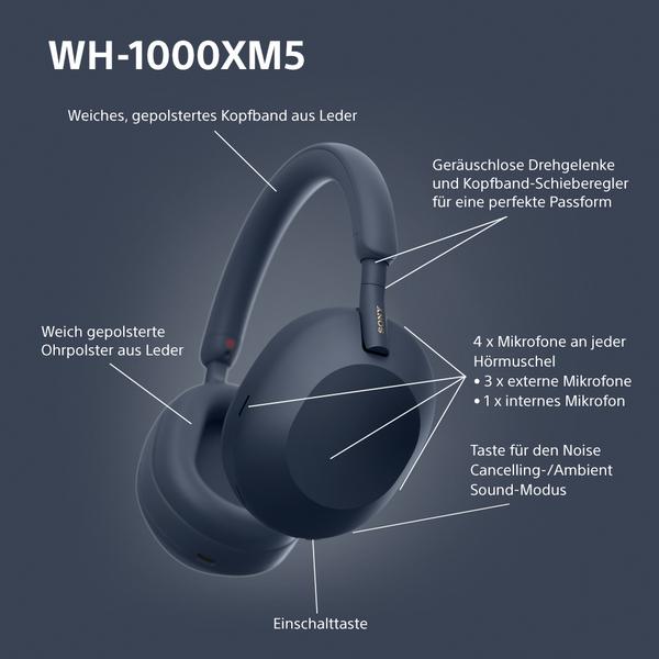 Image du produit Sony WH-1000XM5 (NC, 30 h, Sans fil, Filaire)
