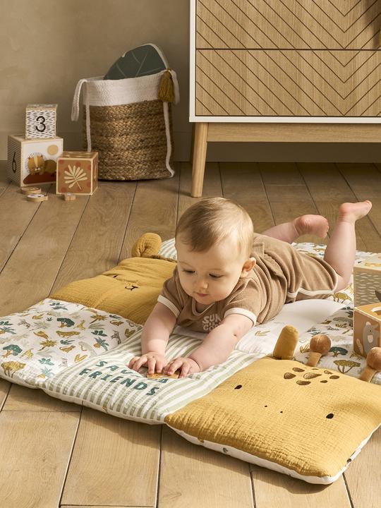 Produktbild Vertbaudet Baby Patchwork-Spieldecke/Laufstalleinlage SAVANNE (100 x 100 cm)