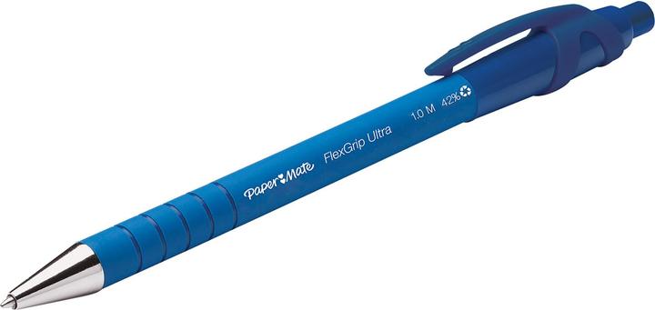 Produktbild Paper Mate Flexgrip Ultra Clip-on-Einziehkugelschreiber Medium 12 Stücke (Blau, Grau, 12 x)