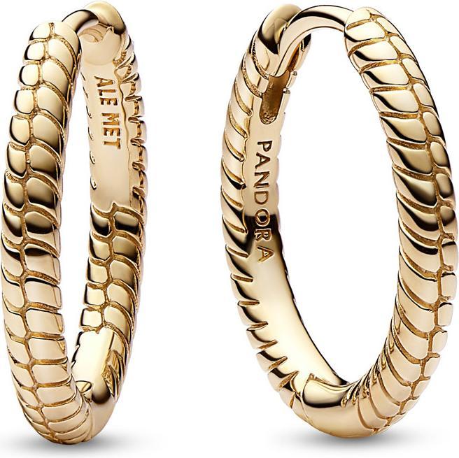 Pandora Moments Small Charm Hoop Ohrringe (Edelstahl, Vergoldet)