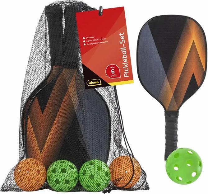 Idena Pickleball Set 2 Schläger/4 Bälle 6 Teile