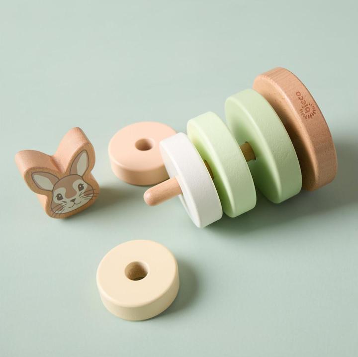Actual product image Bieco Stapelspielzeug Stapelturm Hase Fine 10 cm x 10 cm x 18.5 cm