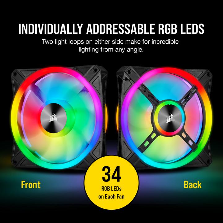Productafbeelding Corsair iCUE QL140 RGB (140 mm, 2 x)