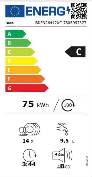 Label énergétique Beko BDFN26442XC CornerIntense (7605997377)
