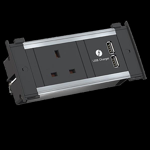 Produktbild Bachmann KAPSA XS 1xUK 1xUSB Charger Strom 2,0m UK 13A (1 x, CEE 7/3, BS 1363, 2 m)