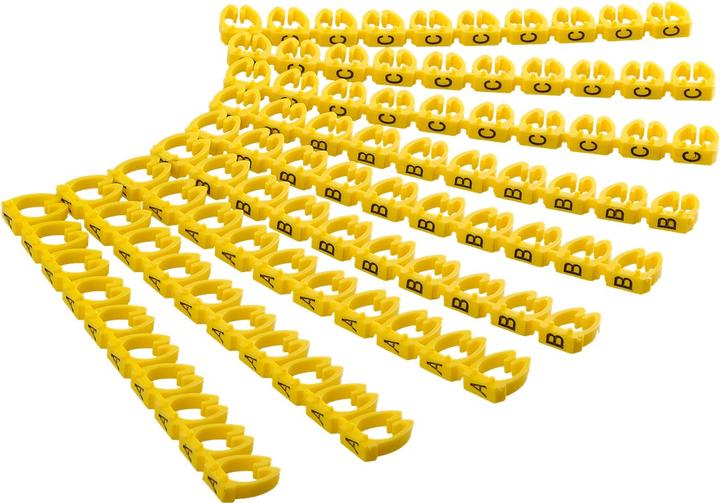 Produktbild Goobay Kabelmarker-Clips "Buchstaben A-C", für Kabeldurchmesser bis 6 mm, 6 mm
