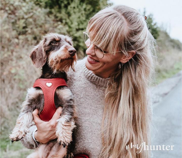 Actual product image Hunter Harness Love 37-40/XS-S, red/black, dog size: S, XS (Dog, Walks)