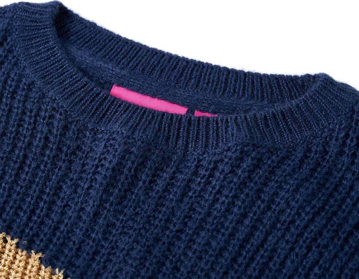 Image du produit VidaXL Pullover enfant tricoté bleu marine 116,Matériau : 67 (116)