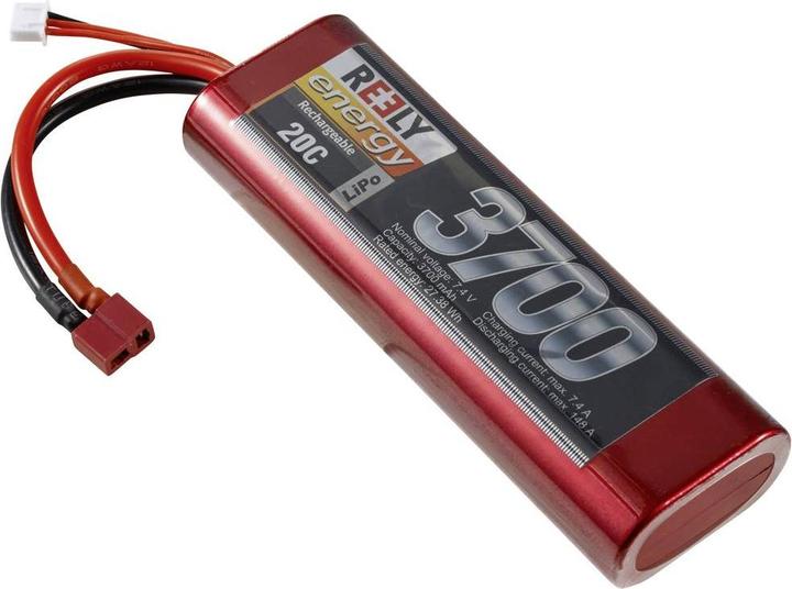 Reely Modellbau-Akkupack (LiPo) 7.4V 3700 mAh Zellen-Zahl: 2 20 C Hardcase T-Stecksystem (7.40 V, 3700 mAh)