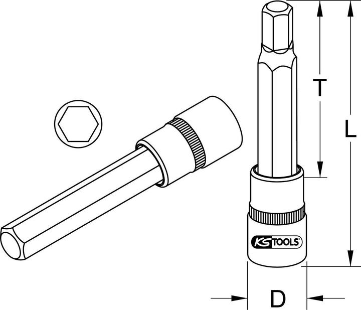 Produktbild KS Tools BRONZEplus Bit-Stecknuss Innensechskant 1/2" (8 mm)