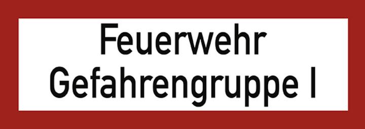 Immagine prodotto Moravia Insegna dei vigili del fuoco "Feuerwehr Gefahrengruppe I" in alluminio, 297x105 mm