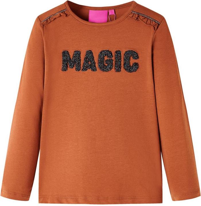 Actual product image VidaXL Children's long-sleeved shirt Cognac 104,Material: 95 % cotton. 5 (104)