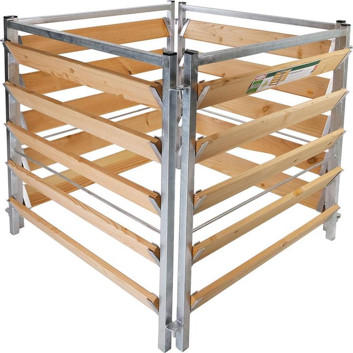 Immagine prodotto Bellissa Compostiera legno/metallo 100x100x100 cm zincata a caldo