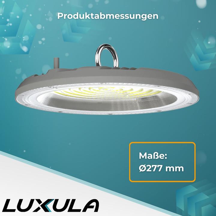 Produktbild Luxula LED-Hallenleuchte LX500136, HighBay, UFO, 150W, 15000lm, CCT, IP65 (15000 lm)