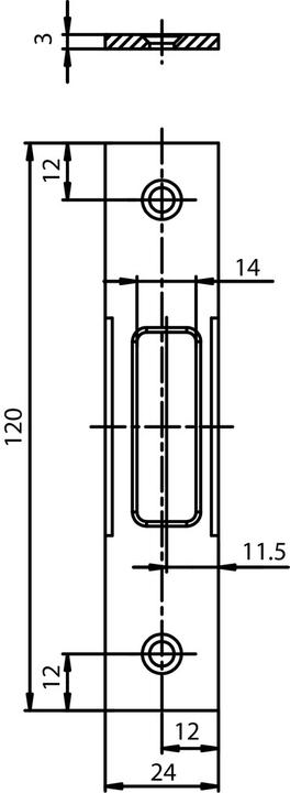 Image du produit G-U Gâches SECURY 24x3mm, pêne (Poignée de porte)