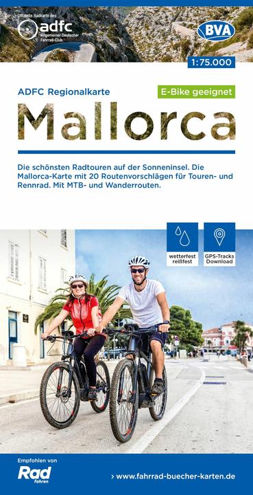 Produktbild ADFC-Regionalkarte Mallorca, 1:75.000, reiss- und wetterfest, GPS-Tracks Download