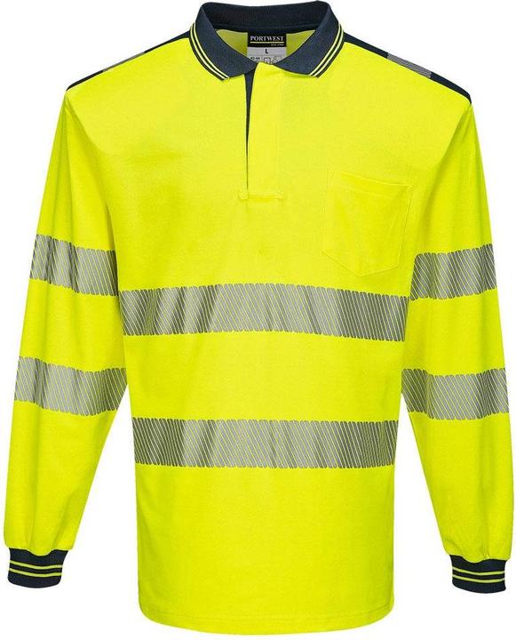 Produktbild Portwest Mens PW3 Hi-Vis Comfort Long-Sleeved Polo Shirt (XS)