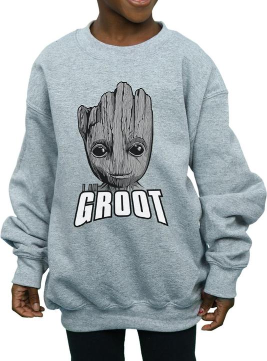 Actual product image Girls Guardians Of The Galaxy Groot Face Sweatshirt (152, 158)