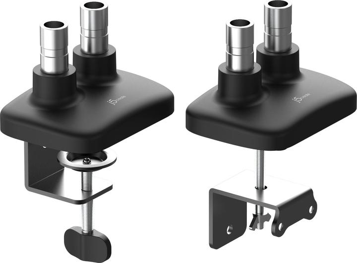 Actual product image j5Create JTSA102 Ergonomic Dual Monitor Mount, Black, Clamp/Grommet, 16 kg, 43.2 cm (17"), 81.3 (Table, 32.01")