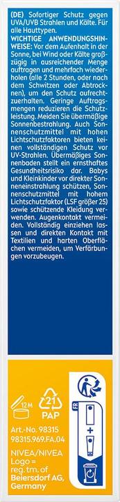 Produktbild NIVEA Sun Alpin Sonnencreme fürs Gesicht (Sonnencreme Gesicht, SPF 50, 50 ml, 69 g)