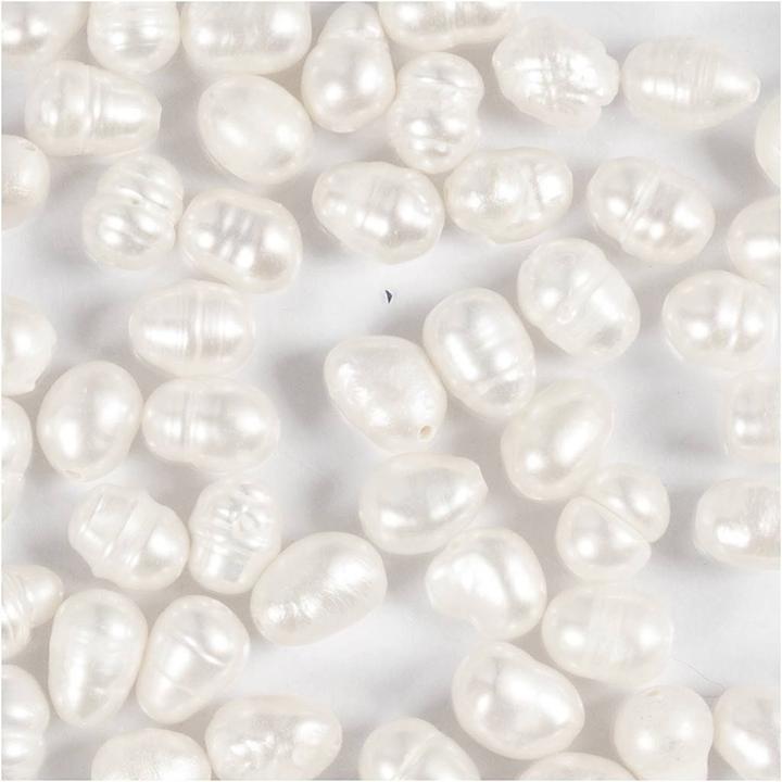 Actual product image Creative - Freshwater pearls, Perforated crosswise, dia. 4-6 mm (632122)