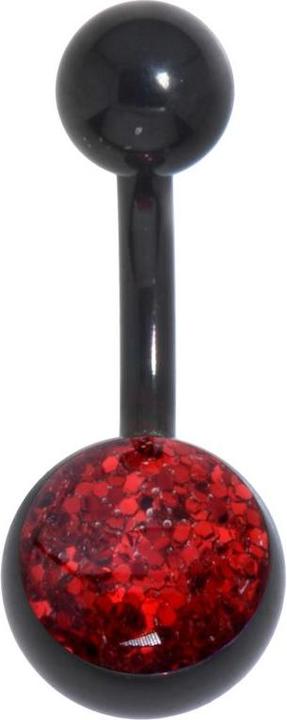 Actual product image Bijouteria Bellypiercing (Epoxy resin, PVD coating (black), Surgical steel 316L)