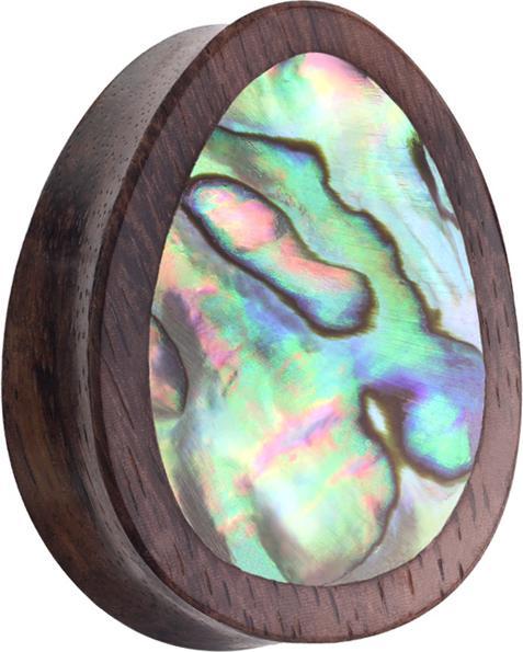 Immagine prodotto Star Piercing Goccia a spina svasata con inserto in madreperla in legno di sono (senza ottone, Organico)