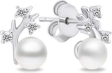 Brilio Silver - Unique silver earrings with real pearls EA622W