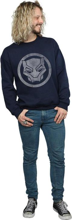 Actual product image Mens Black Panther Distressed Icon Cotton Sweatshirt (XXL)