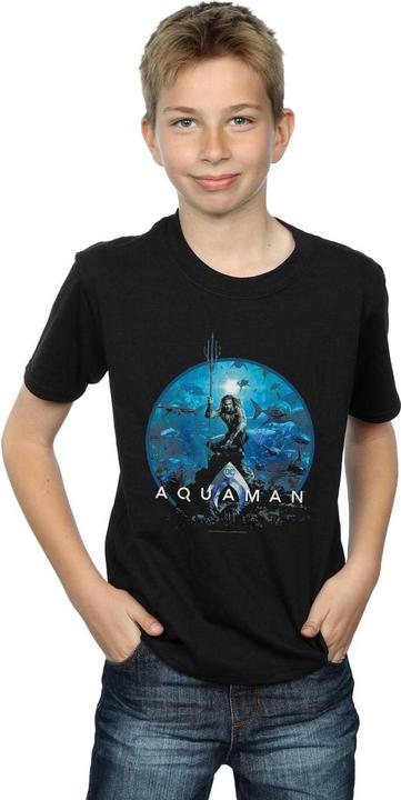 Produktbild Aquaman Circle Poster TShirt Jungen (152, 158)