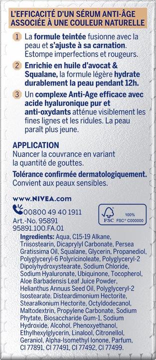 Actual product image NIVEA Hyaluron Cellular Filler 3in1 Serum Foundation Dark (30ml) (03 Dark)