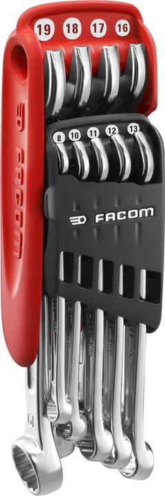 Immagine prodotto Facom Set di chiavi combinate in acciaio CrV, 10 pezzi (19 mm, 8 mm, 10 mm, 11 mm, 12 mm, 17 mm, 15 mm, 13 mm, 14 mm, 9 mm, 16 mm, 18 mm)